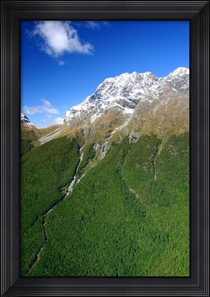 Framed New Zealand, Milford Sound, Majestic fjords, waterfalls Print