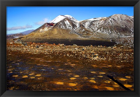 Framed Tongariro NP, New Zealand, Volcanic plateau Print