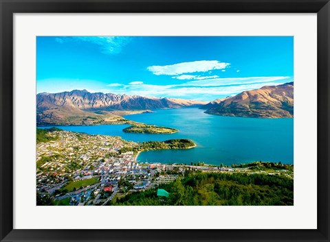 Framed View Towards Queenstown, South Island, New Zealand Print