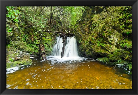 Framed New Zealand, South Island, Hurunui, Waterfall Print