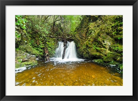 Framed New Zealand, South Island, Hurunui, Waterfall Print