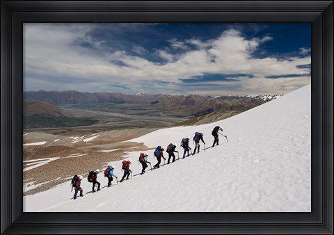 Framed New Zealand, South Island, Potts Range, Climbing Print