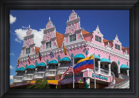 Framed Royal Plaza Shopping Mall, Oranjestad, Aruba, Caribbean Print