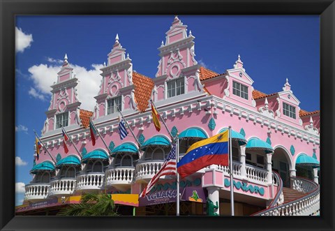 Framed Royal Plaza Shopping Mall, Oranjestad, Aruba, Caribbean Print