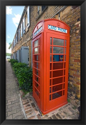 Framed Red Telephone box, Nelson&#39;s Dockyard, Antigua Print