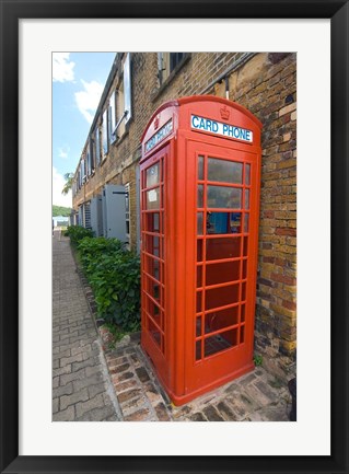 Framed Red Telephone box, Nelson&#39;s Dockyard, Antigua Print