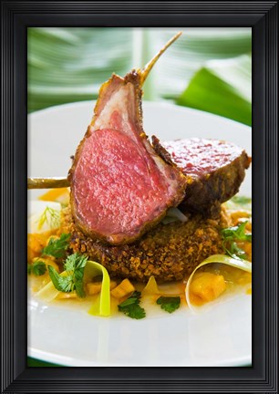 Framed Spiced Lamb Rack cuisine, Antigua, Caribbean Print