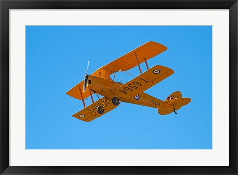 Framed De Havilland DH 82A Tiger Moth Biplane, Warbirds over Wanaka, Airshow, New Zealand Print