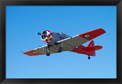 Framed North American Harvard, or T-6 Texan, or SNJ, War plane Print