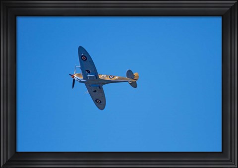 Framed Tandem Supermarine Spitfire Trainer, British and allied WWII War Plane Print
