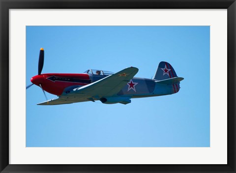 Framed Yakovlev Yak-3, WWII Russian Fighter Plane, War plane Print