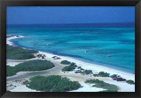 Framed Palm Beach,  Aruba, Caribbean Print