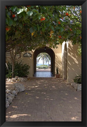 Framed Archway to Pool at Tierra del Sol Golf Club and Spa, Aruba, Caribbean Print