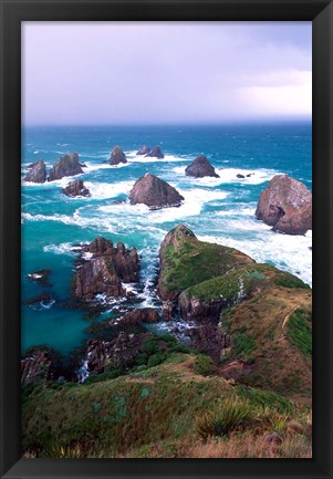 Framed New Zealand, South Island, Nugget Point Print