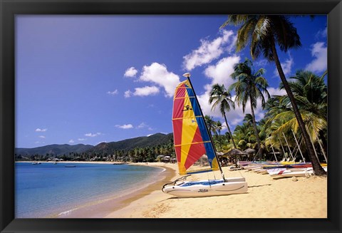 Framed Carlisle Bay Beach, Antigua Print