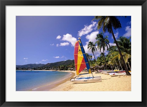 Framed Carlisle Bay Beach, Antigua Print