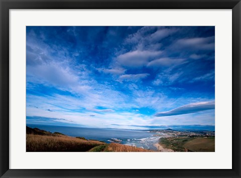 Framed New Zealand, South Island, view towards Dunedin Print