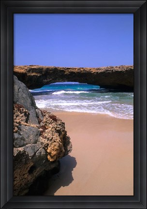 Framed Natural Beach Bridge, Aruba, Caribbean Print