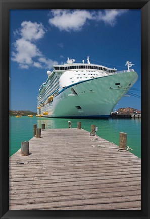 Framed Antigua, St Johns, Heritage Quay, Cruise ship Print