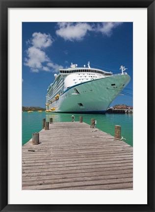 Framed Antigua, St Johns, Heritage Quay, Cruise ship Print