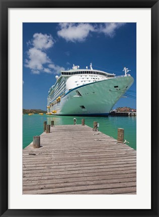 Framed Antigua, St Johns, Heritage Quay, Cruise ship Print