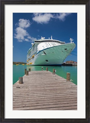 Framed Antigua, St Johns, Heritage Quay, Cruise ship Print