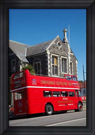 Framed Bus tour and Arts Centre, Christchurch, New Zealand Print