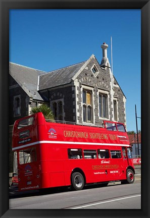 Framed Bus tour and Arts Centre, Christchurch, New Zealand Print