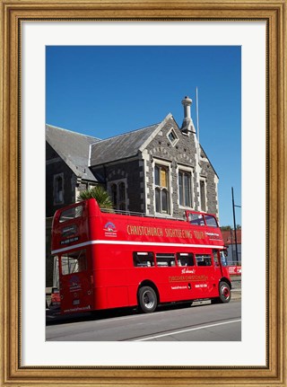 Framed Bus tour and Arts Centre, Christchurch, New Zealand Print