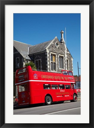 Framed Bus tour and Arts Centre, Christchurch, New Zealand Print