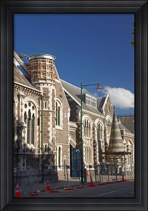Framed Earthquake damaged Arts Centre, Christchurch, Canterbury, South Island, New Zealand Print