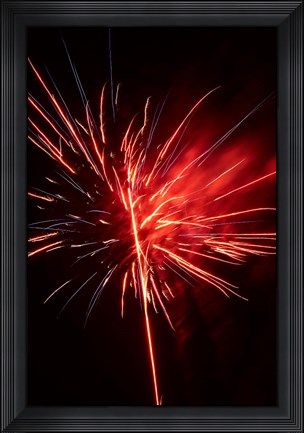 Framed Fireworks Display, Mid-Winter Carnival, Dunedin, New Zealand Print