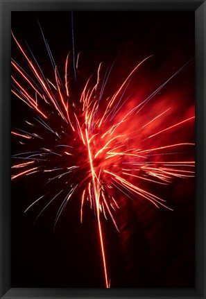 Framed Fireworks Display, Mid-Winter Carnival, Dunedin, New Zealand Print