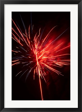Framed Fireworks Display, Mid-Winter Carnival, Dunedin, New Zealand Print