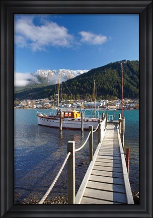 Framed Jetty, Queenstown Bay, Queenstown, South Island, New Zealand Print
