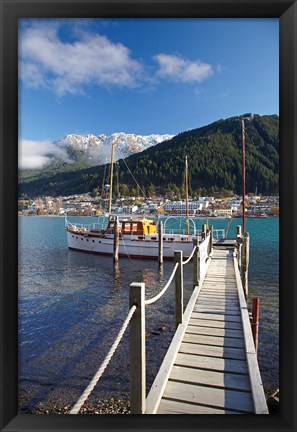 Framed Jetty, Queenstown Bay, Queenstown, South Island, New Zealand Print