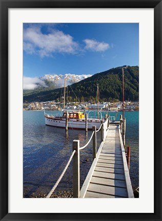 Framed Jetty, Queenstown Bay, Queenstown, South Island, New Zealand Print