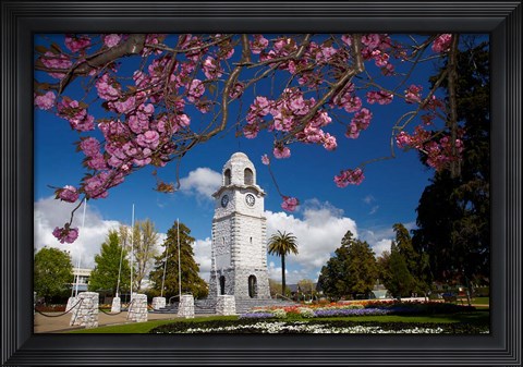 Framed Memorial Clock Tower, Seymour Square, Marlborough, South Island, New Zealand (horizontal) Print