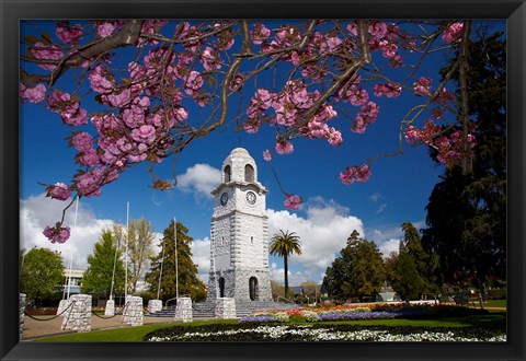 Framed Memorial Clock Tower, Seymour Square, Marlborough, South Island, New Zealand (horizontal) Print