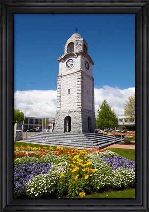 Framed Memorial Clock Tower, Seymour Square, Marlborough, South Island, New Zealand (vertical) Print