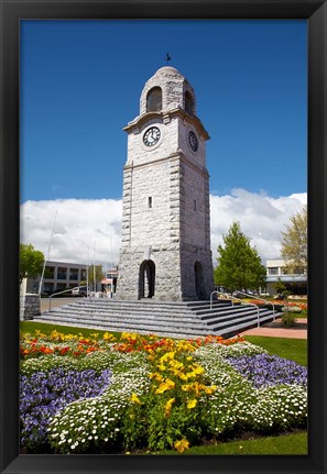 Framed Memorial Clock Tower, Seymour Square, Marlborough, South Island, New Zealand (vertical) Print