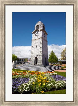 Framed Memorial Clock Tower, Seymour Square, Marlborough, South Island, New Zealand (vertical) Print