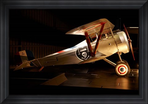 Framed Nieuport 24 war plane, Marlborough, New Zealand Print