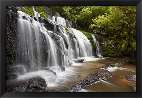 Framed Purakaunui Falls, Catlins, South Otago, South Island, New Zealand Print