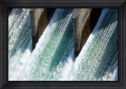 Framed Water from Clyde Dam, Otago, South Island, New Zealand Print