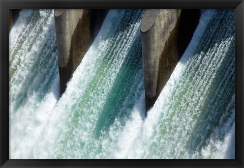 Framed Water from Clyde Dam, Otago, South Island, New Zealand Print