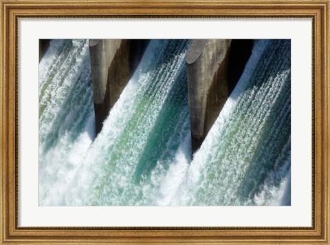 Framed Water from Clyde Dam, Otago, South Island, New Zealand Print