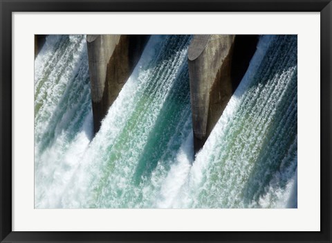 Framed Water from Clyde Dam, Otago, South Island, New Zealand Print