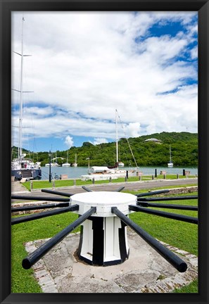 Framed Capstan, Nelson&#39;s Dockyard, Antigua, Caribbean Print