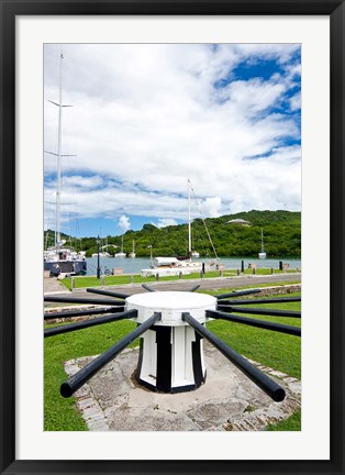 Framed Capstan, Nelson&#39;s Dockyard, Antigua, Caribbean Print